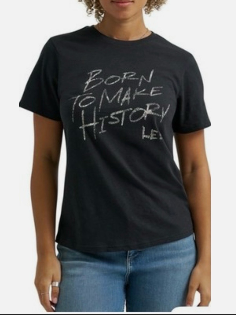 Lee Women’s SS Graphic Tee "Born to Make History" - Black Sz S T-Shirt
